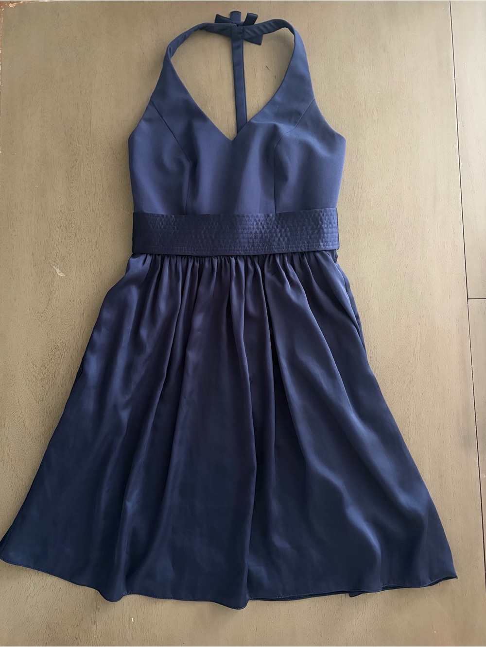 Vera Wang Navy Halter A-Line Dress
